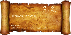 Hranek Kevin névjegykártya